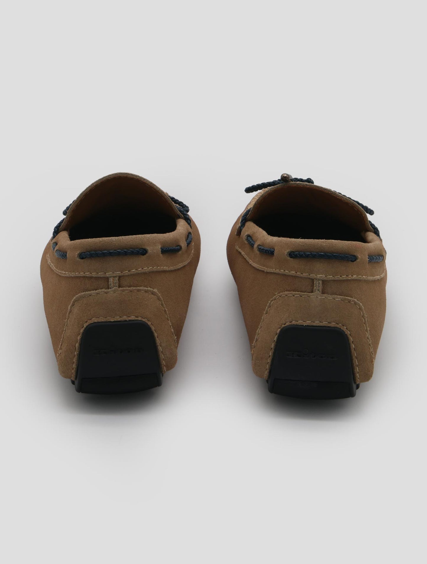 Kiton Beige Leather Suede Loafers