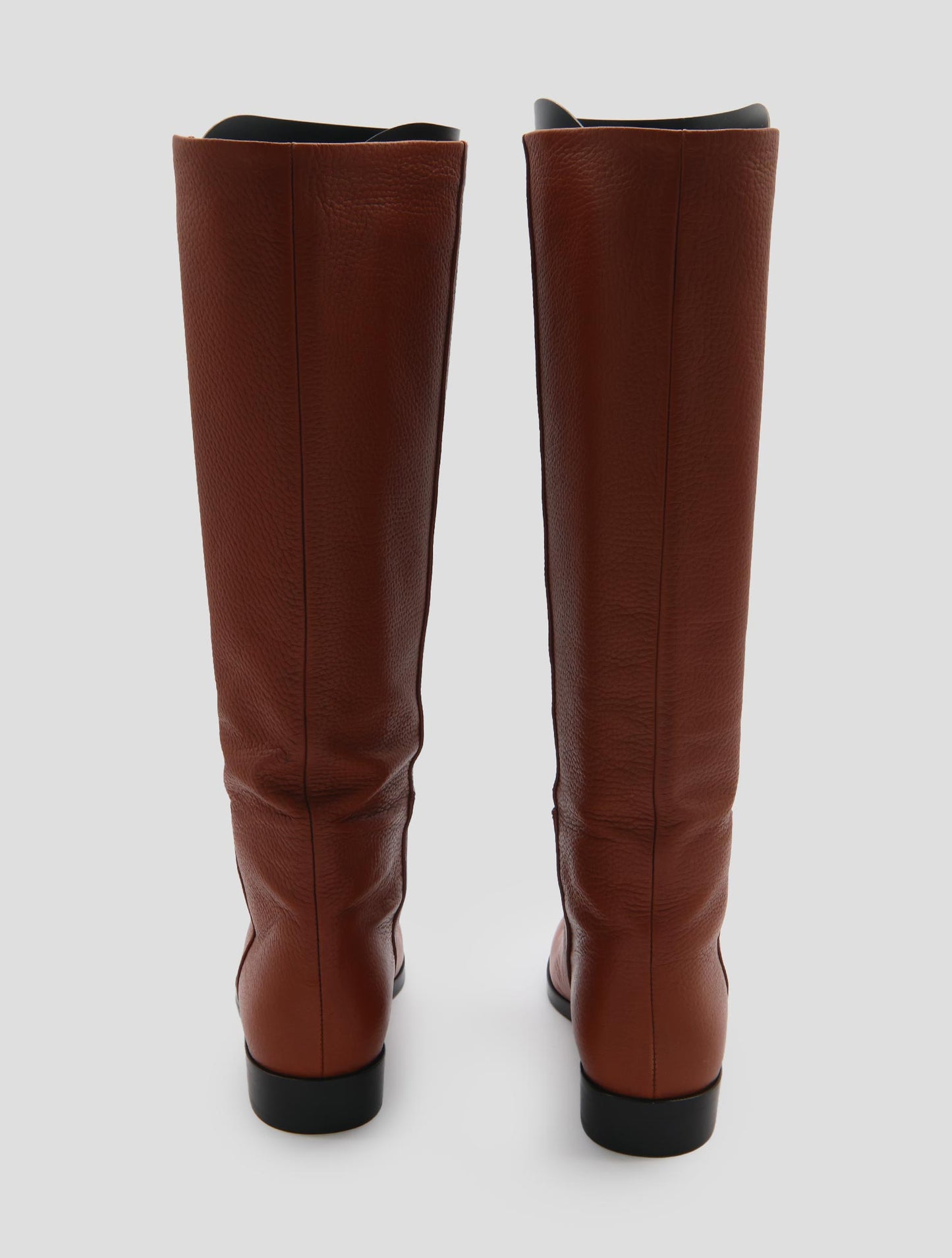 Kiton Brown Leather Deer Long Boots Women