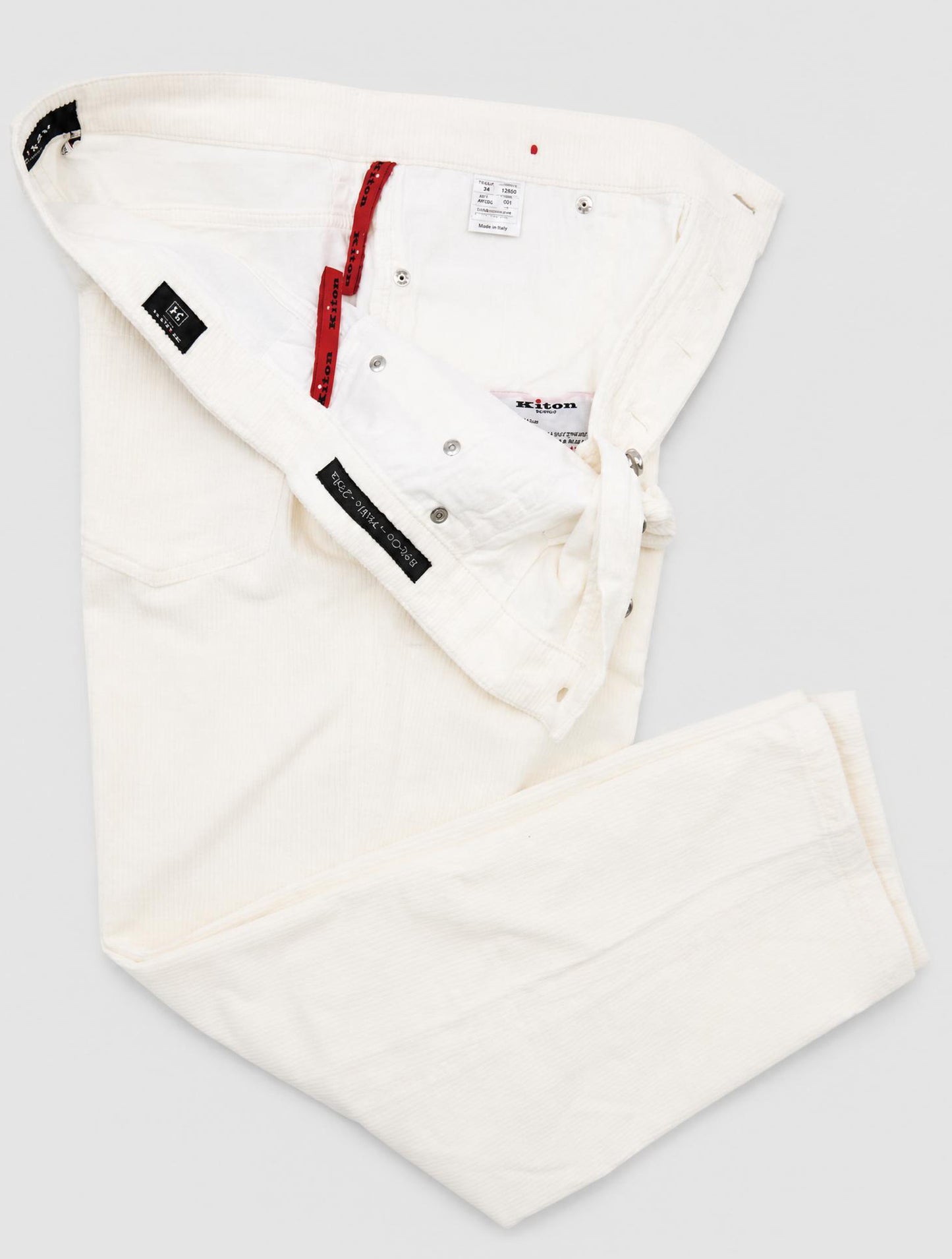 Kiton White Cotton Cashmere Ea Velvet Jeans