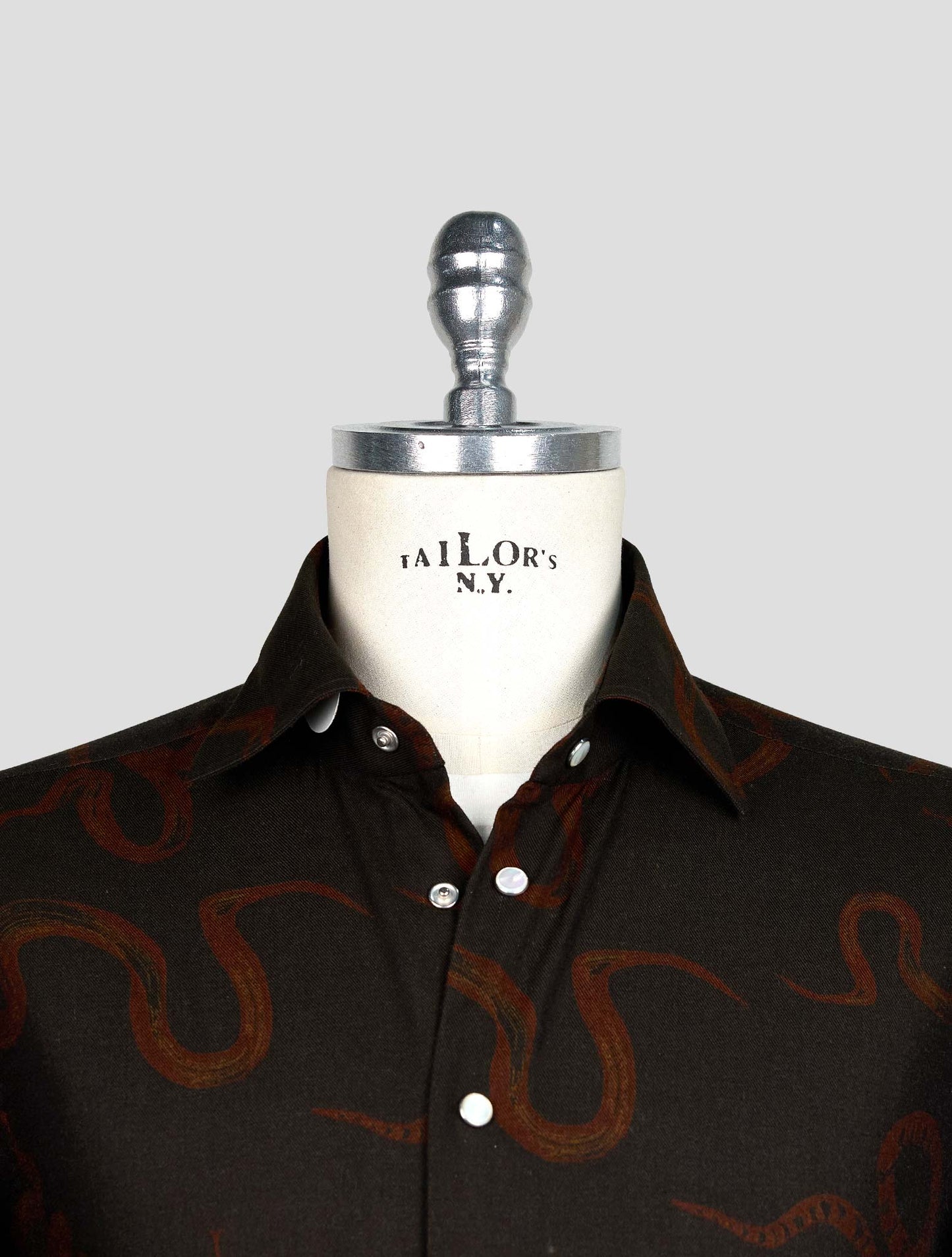 KITON BROWN COTTON SHIRT