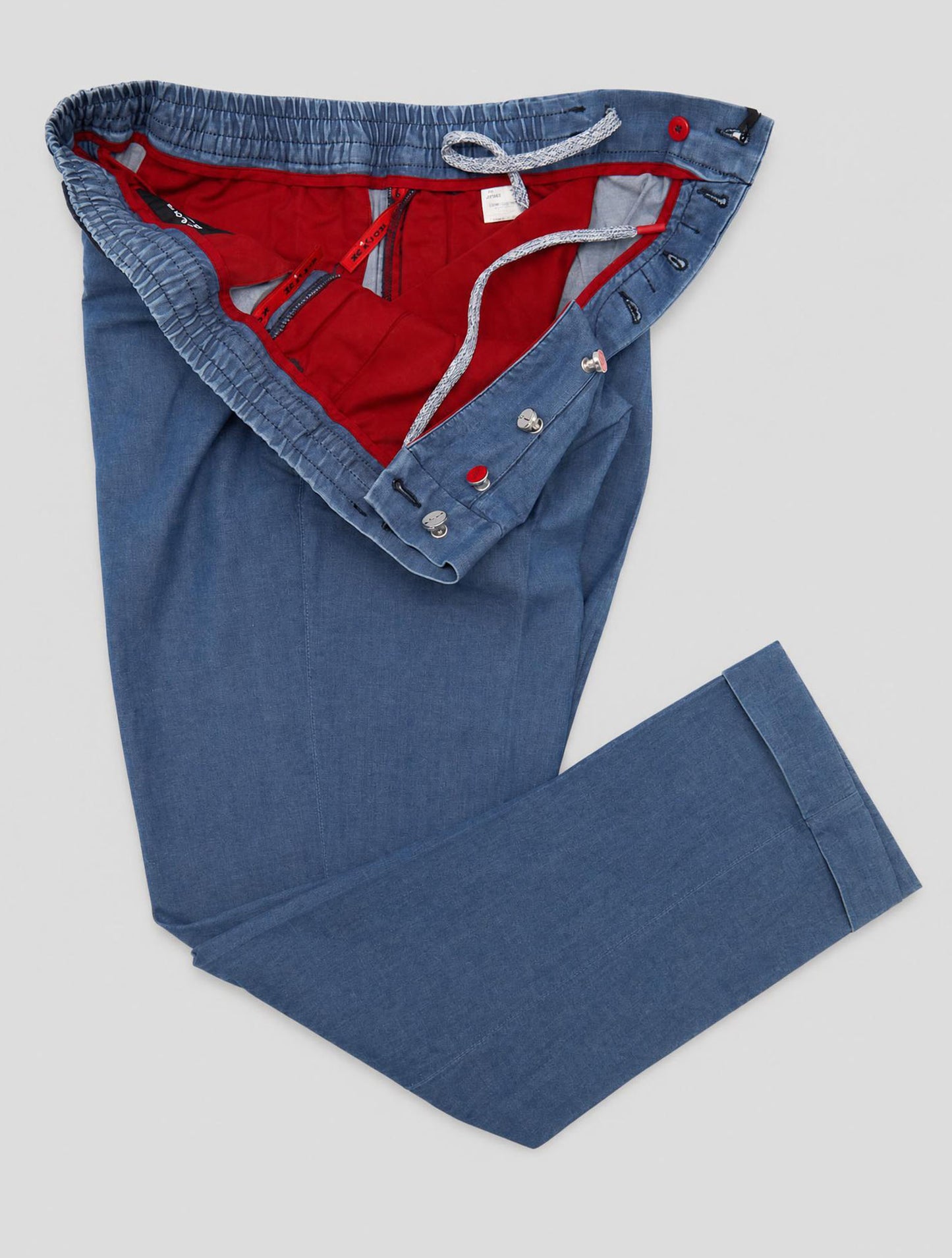 Kiton Blue Cotton Ea Pants