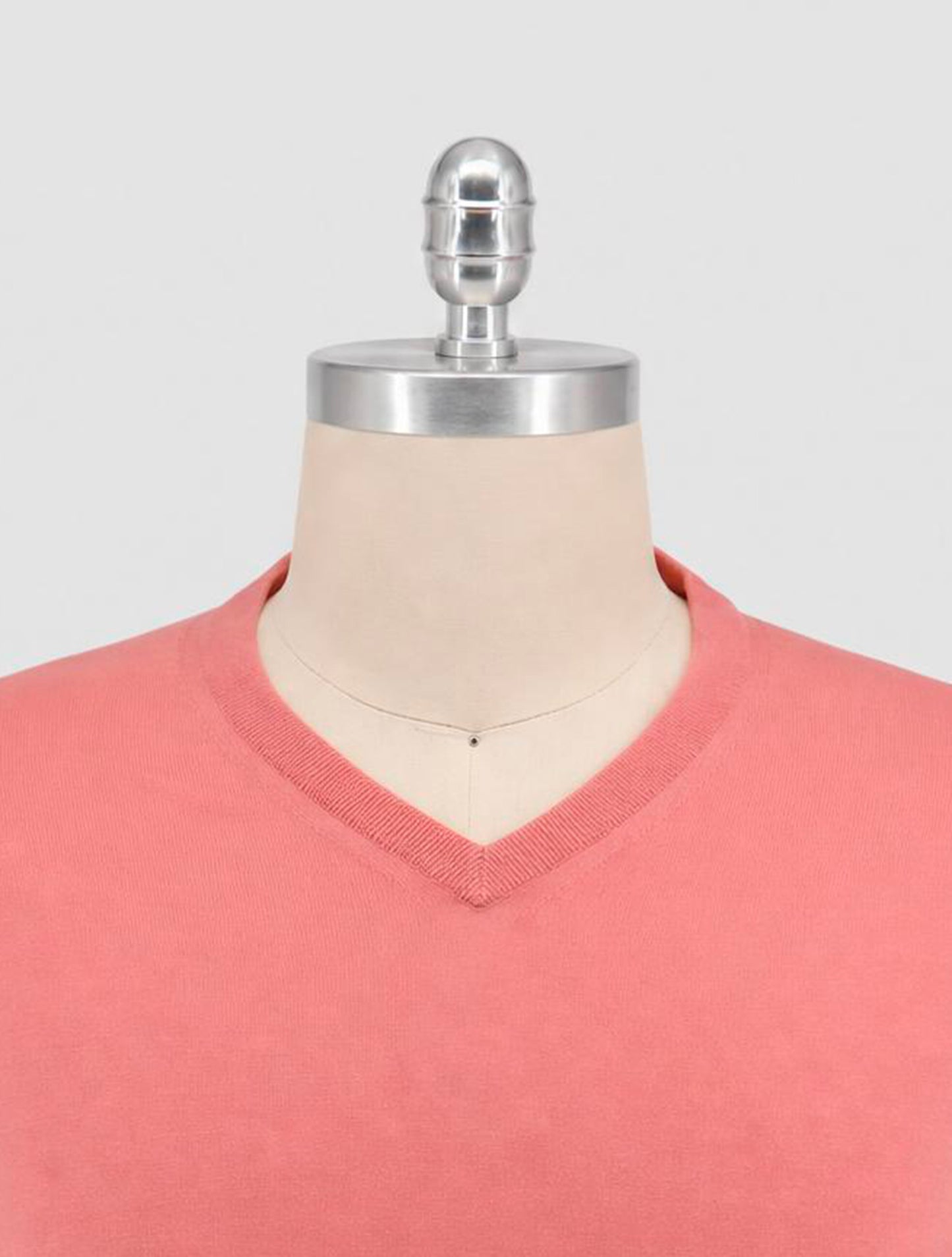 Kiton Pink Wool 14 Micron Sweater V-Neck