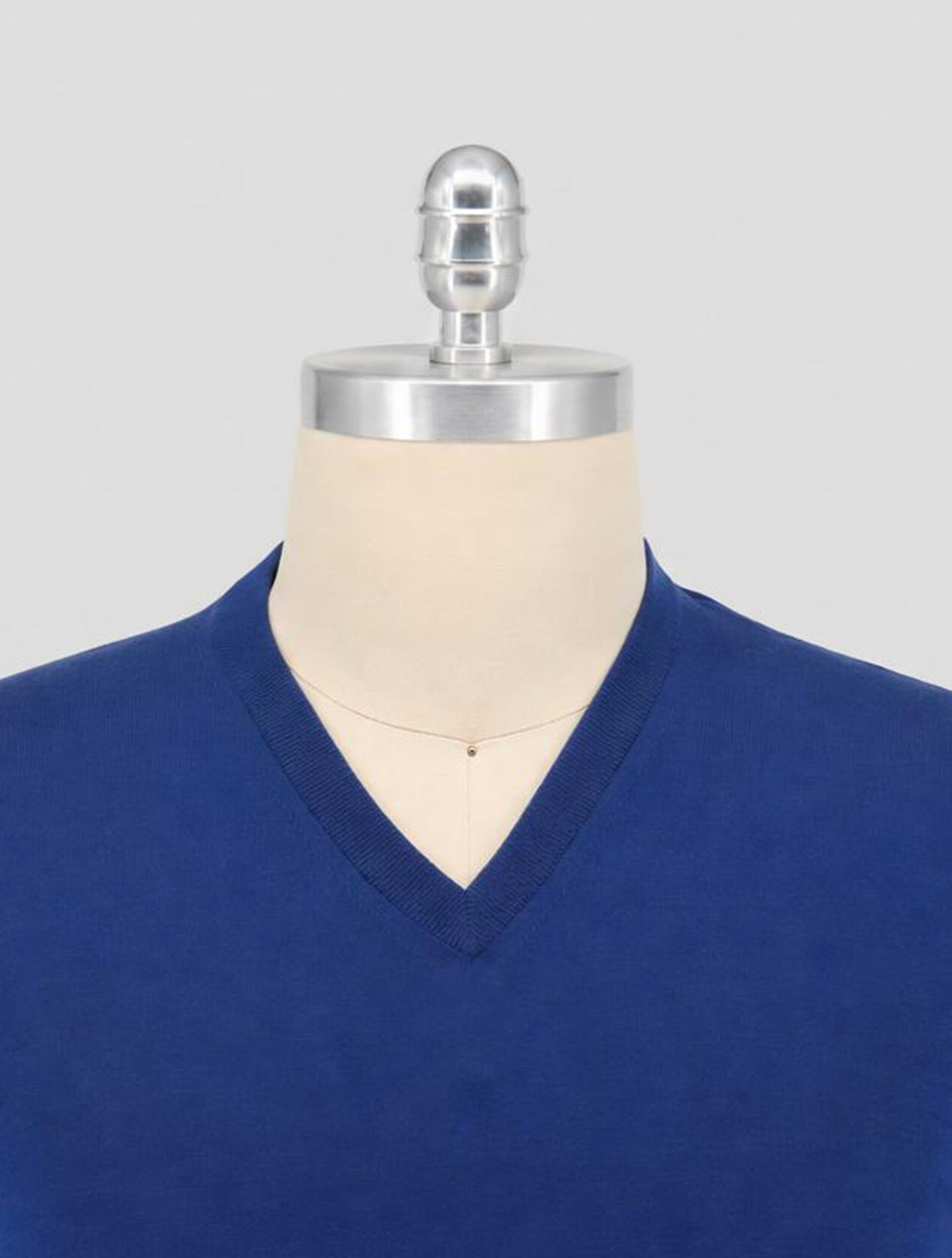 Kiton Blue Wool Diamante Blue Sweater V-Neck