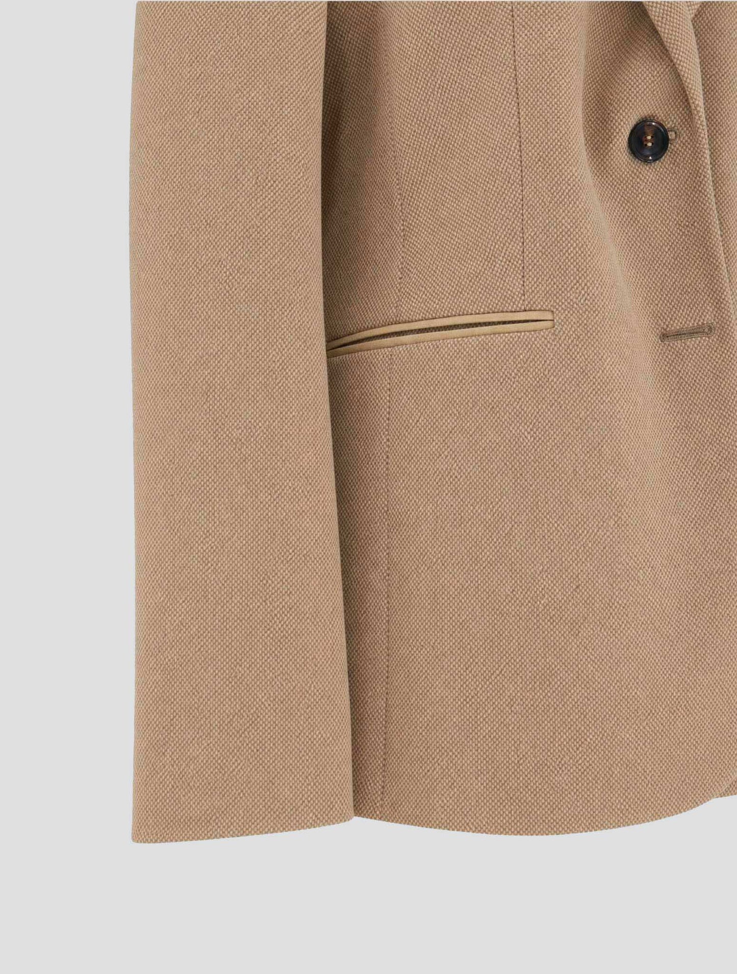 Kiton Brown Virgin Wool Cashmere Blazer Women