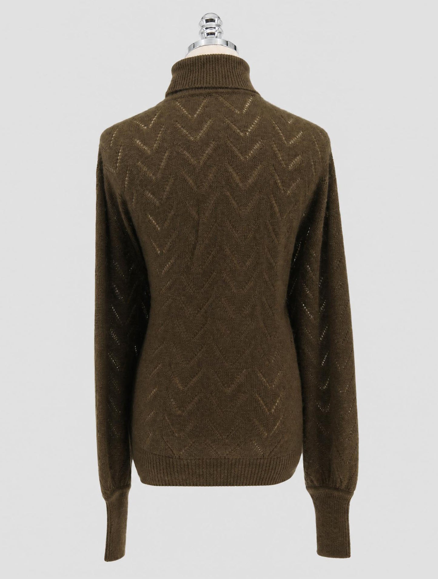 Kiton Green Cashmere Silk Sweater Turtleneck Women