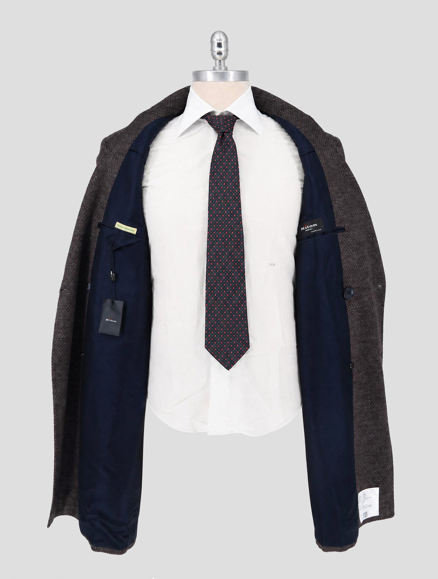 Kiton Brown Cashmere Overcoat Double Breasted