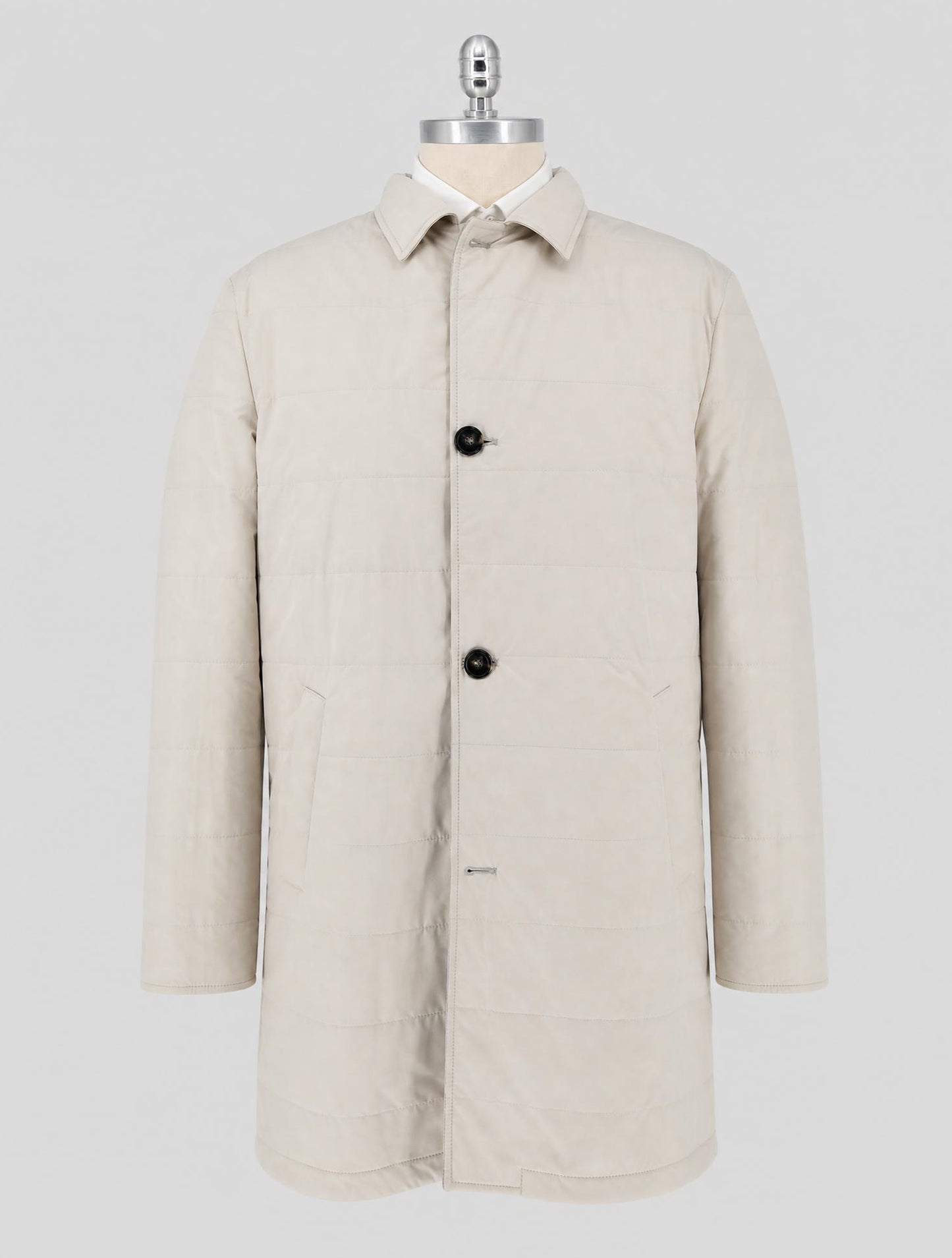 Kiton Gray Beige Cashmere Overcoat