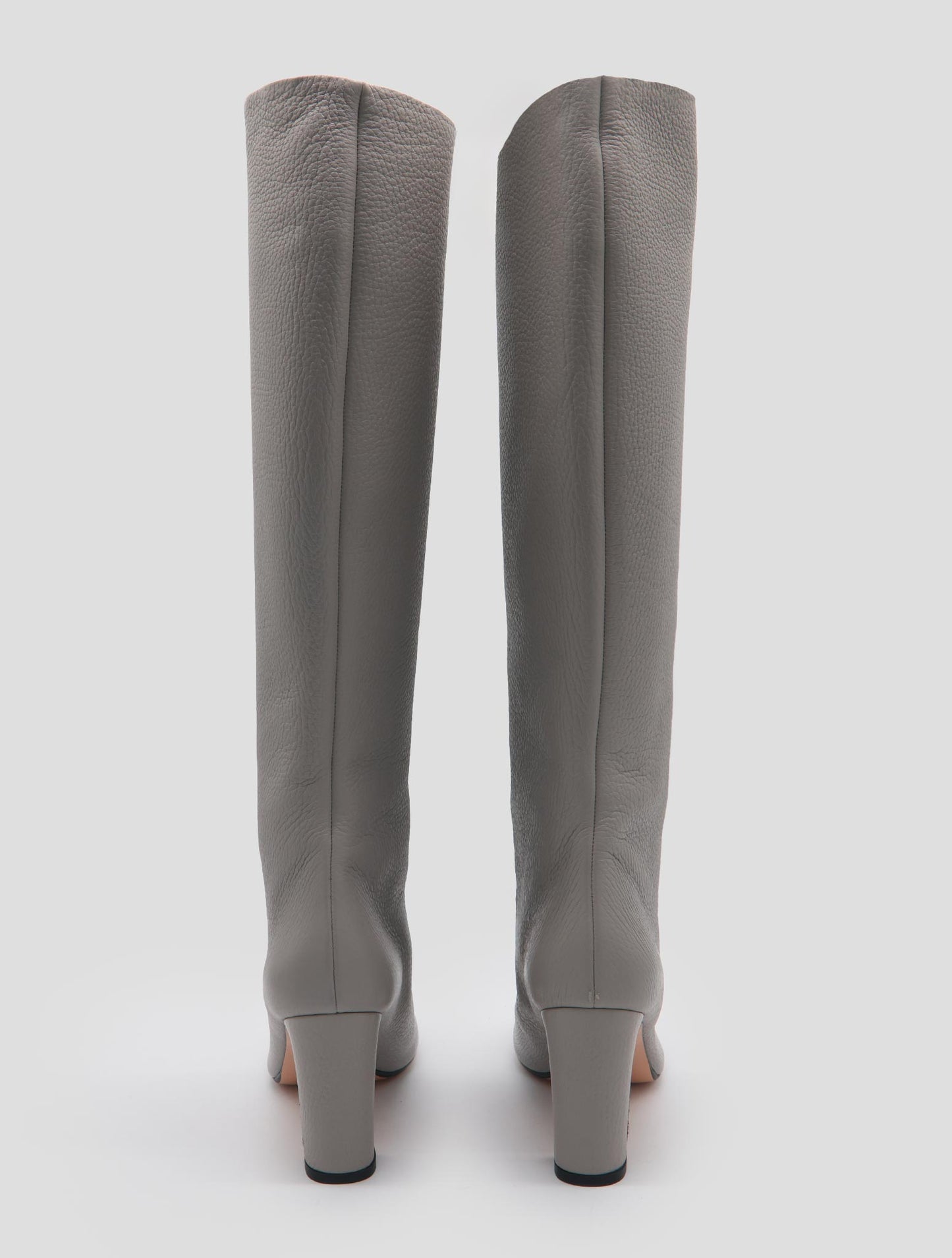 Kiton Gray Leather Deer Long Boots Women