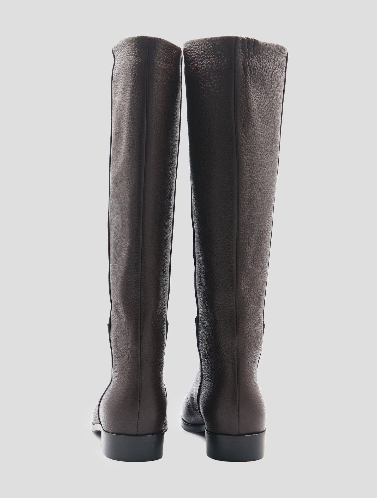 Kiton Brown Leather Deer Long Boots Women