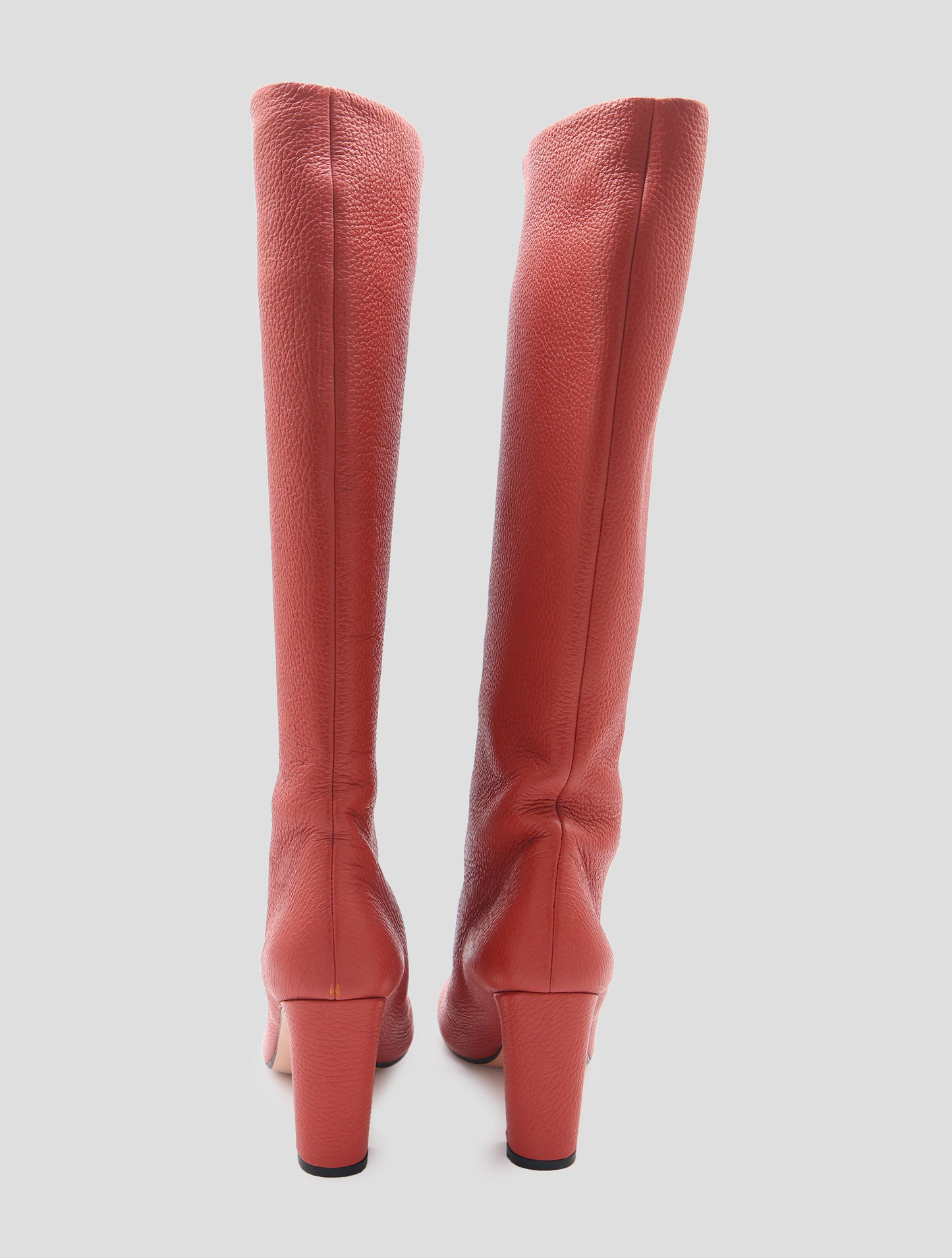 Kiton Red Leather Deer Boots Women