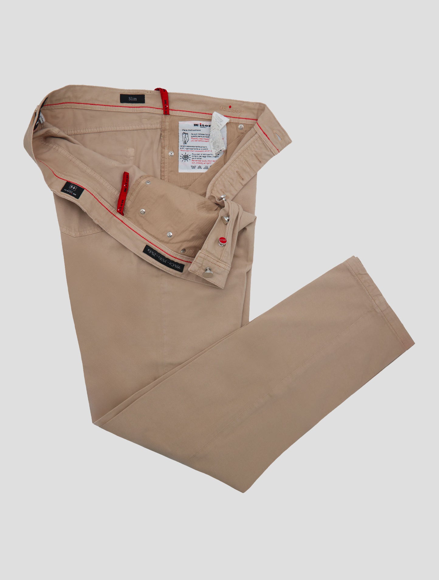 Kiton Light Brown Cotton Cashmere Ea Jeans