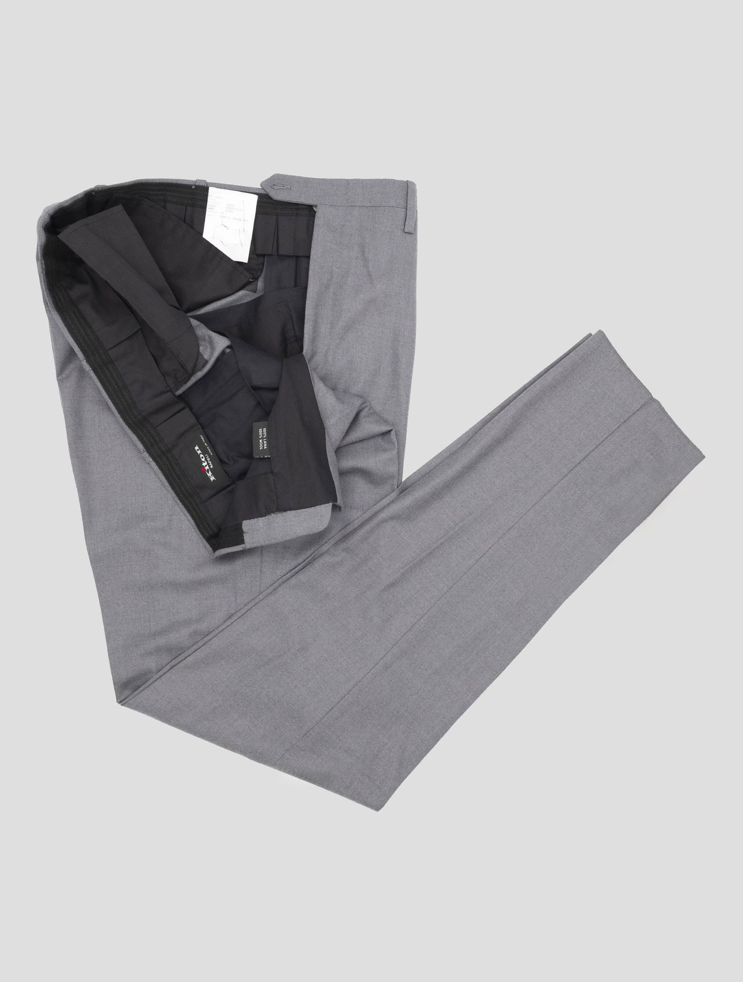 Kiton Gray Wool 14 Micron Dress Pants