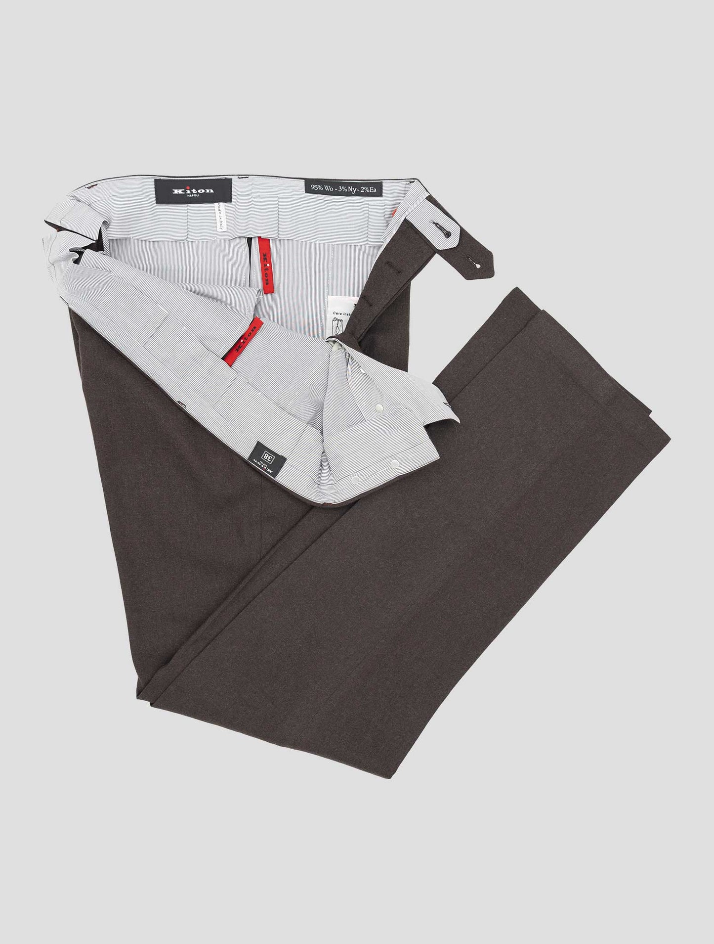 Kiton Brown Virgin Wool Pa Ea Pants