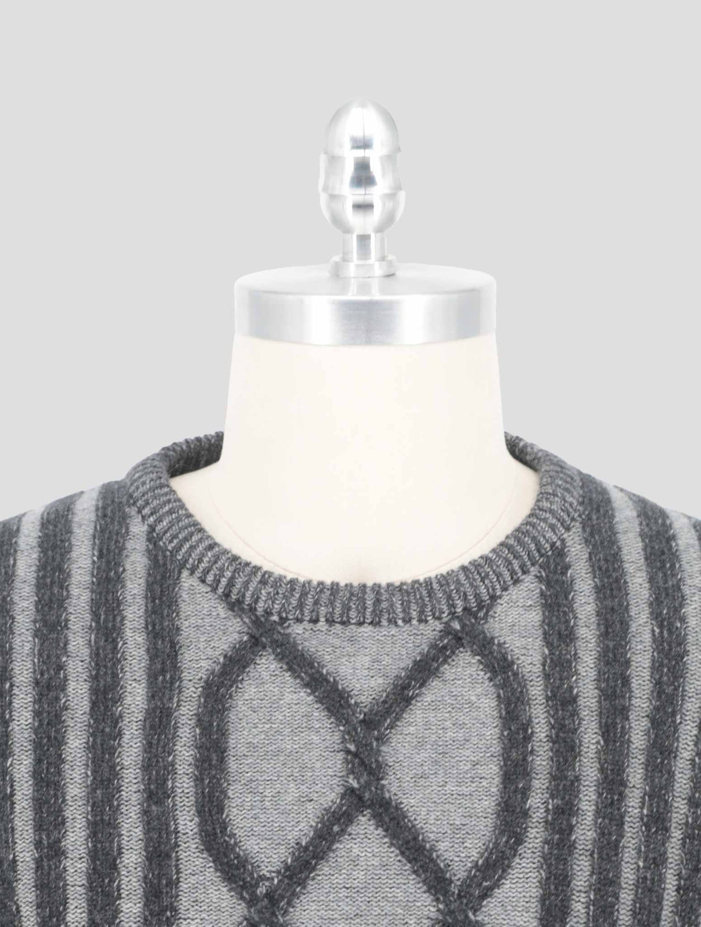 Kiton Knt Gray Virgn Wool Cashmere Sweater Crewneck