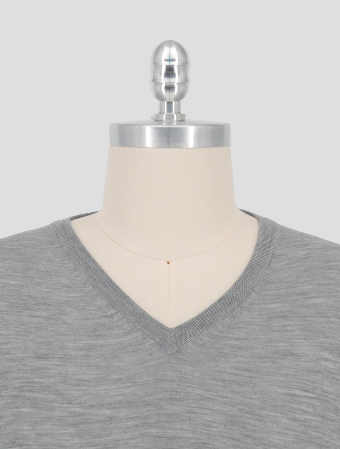 Kiton Gray Wool 14 Micron Sweater V-Neck