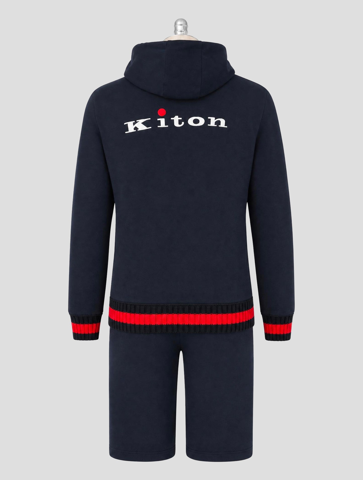 Kiton Blue Cotton Tracksuit Short Pants