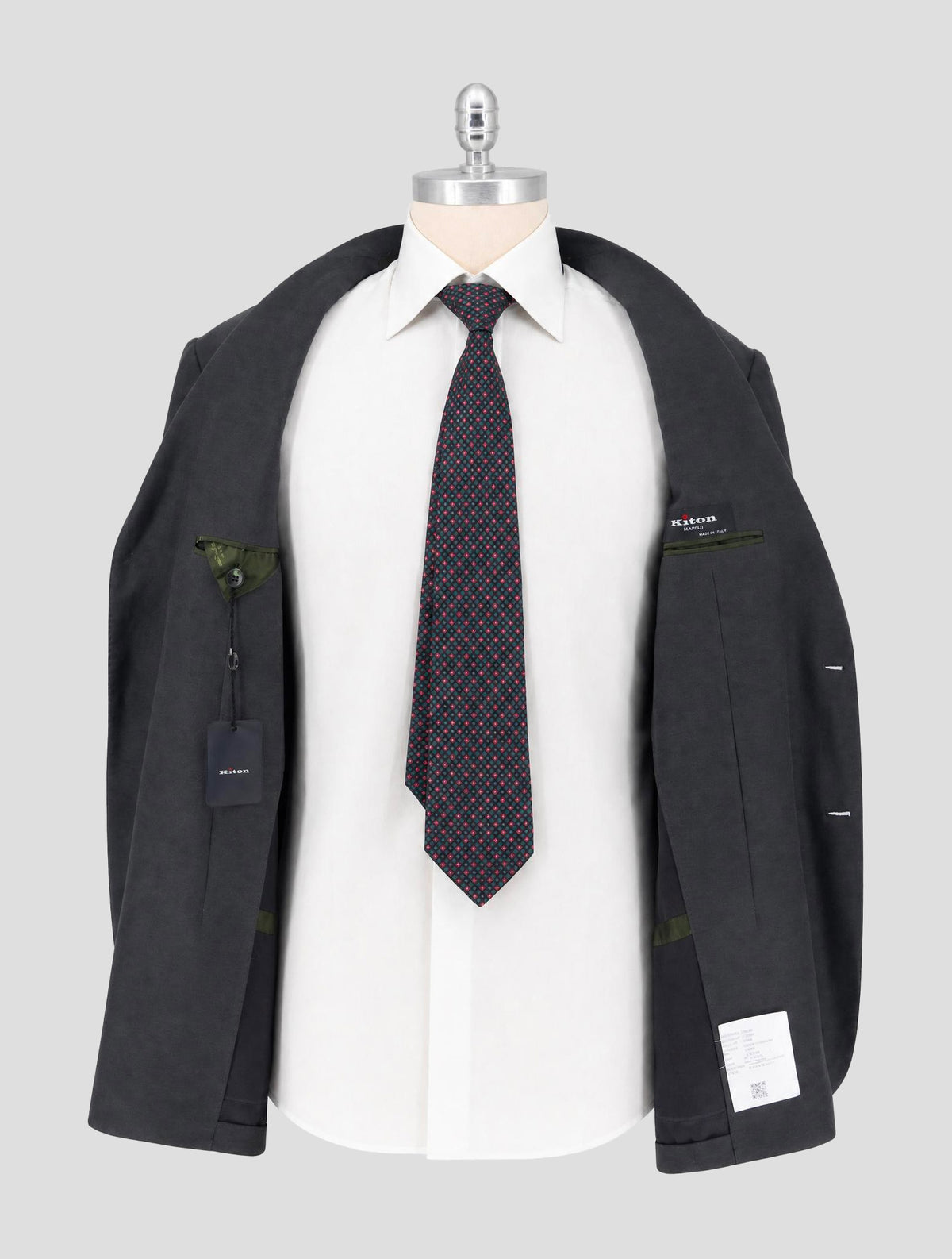 Kiton Gray Cotton Cashmere Blazer