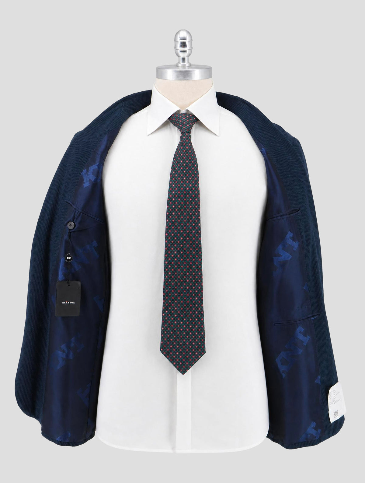 Kiton KNT Blue Cotton Cashmere Silk Coat