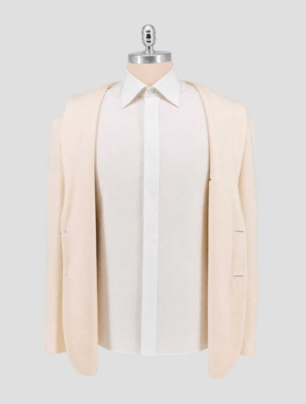 Kiton KNT White Cashmere Cotton Pa Coat