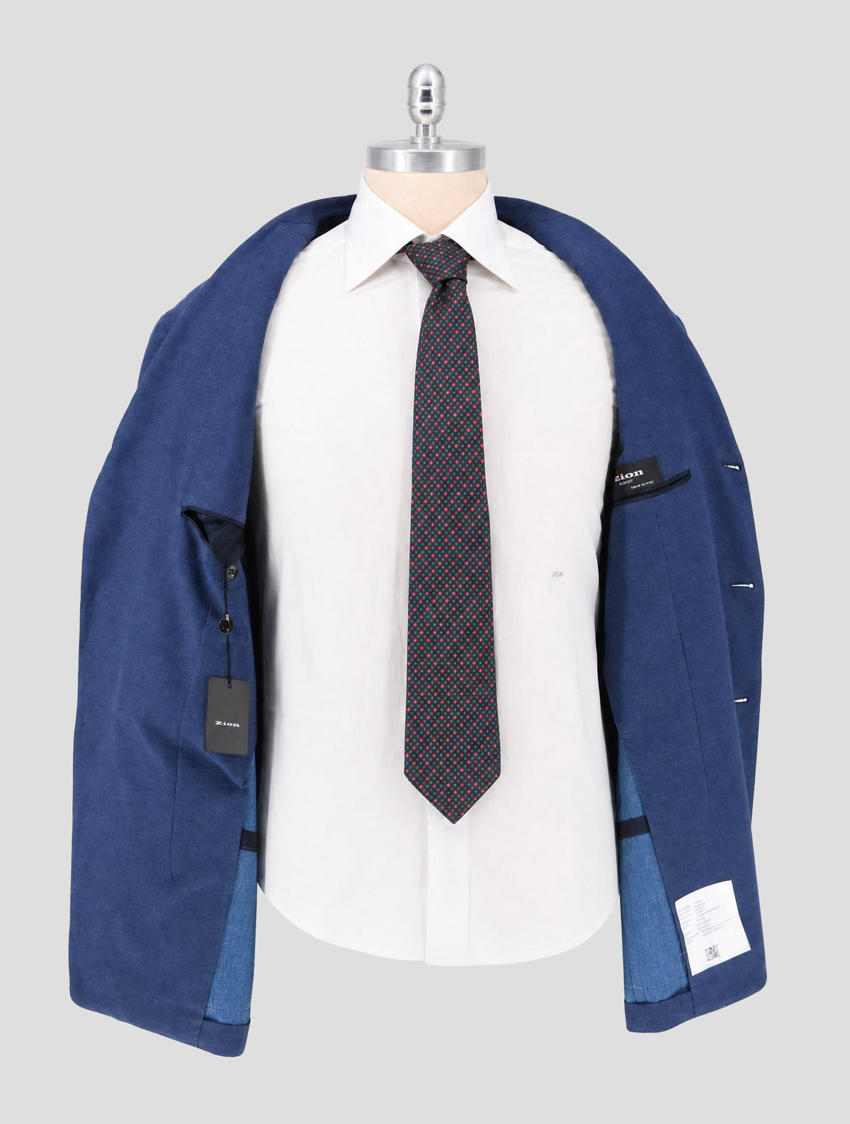 Kiton Blue Cotton Cashmere Blazer