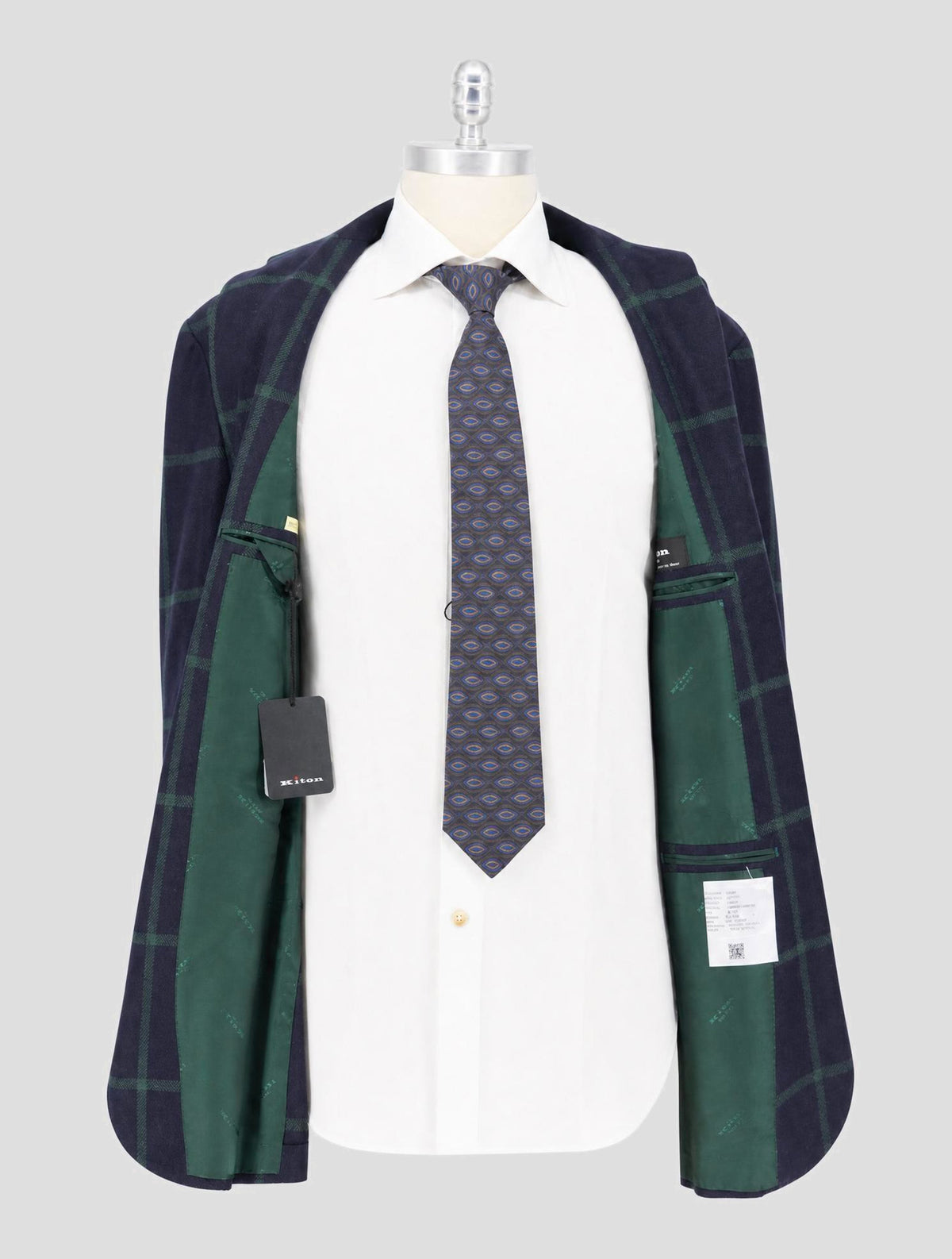 Kiton Blue Green Cashmere Blazer