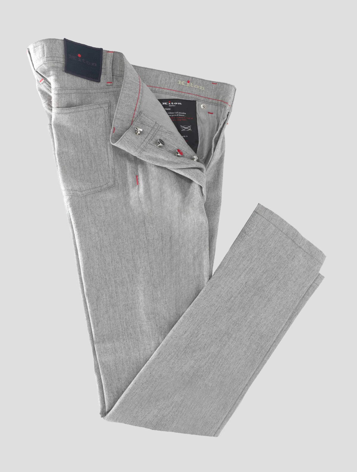 Kiton Gray Virgin Wool Pa Ea Jeans