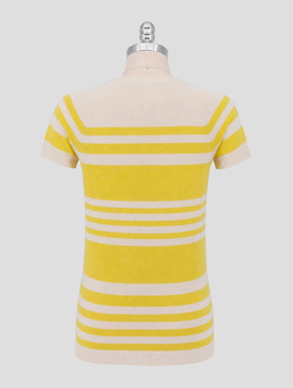Kiton Yellow White Cashmere Silk T-Shirt Women