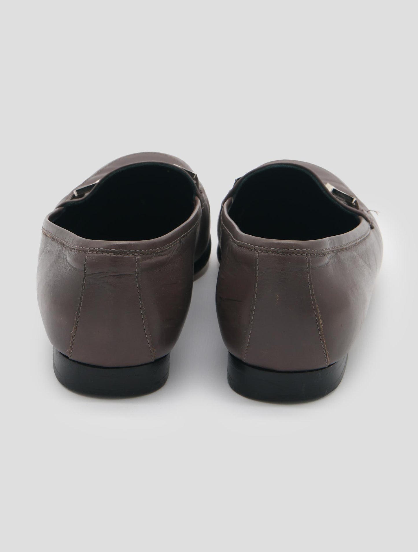Kiton Brown Leather Loafers Women