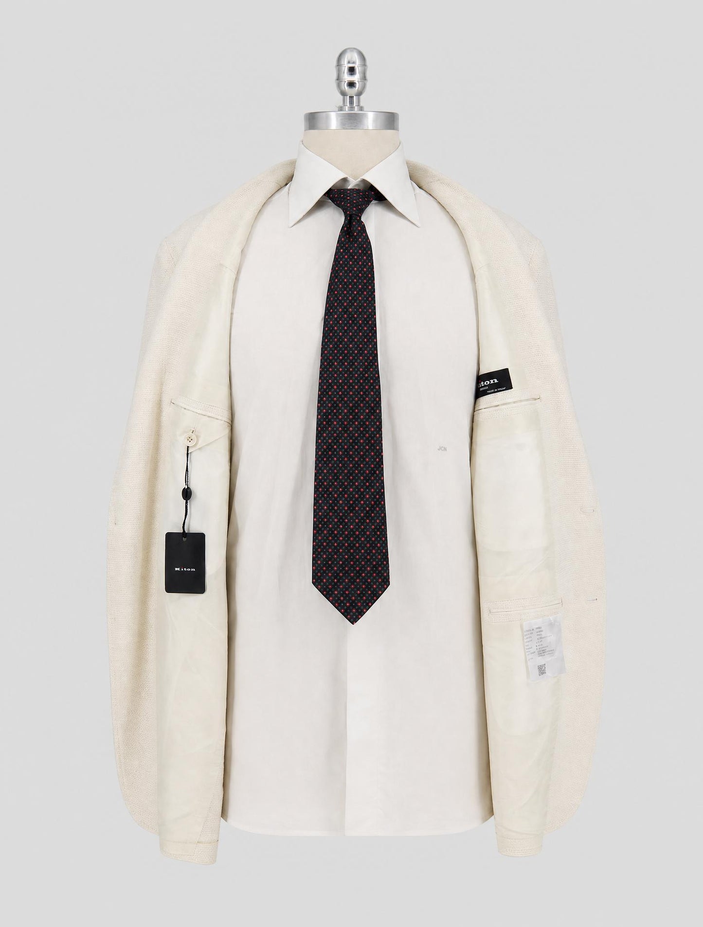 Kiton White Linen Cashmere Silk Blazer