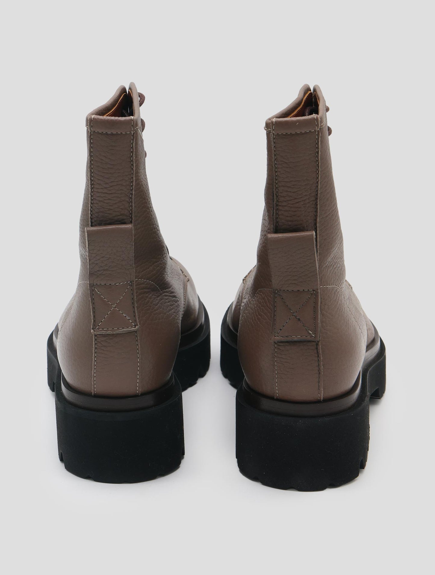 Kiton Taupe Leather Deer Long Boots Women