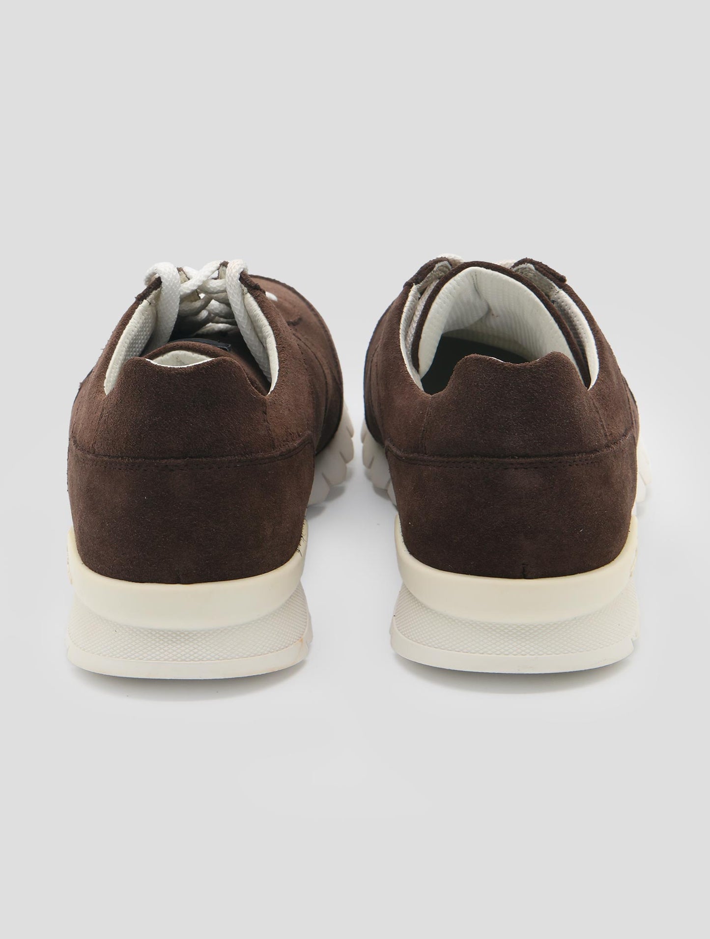 Kiton Brown Leather Suede Sneakers