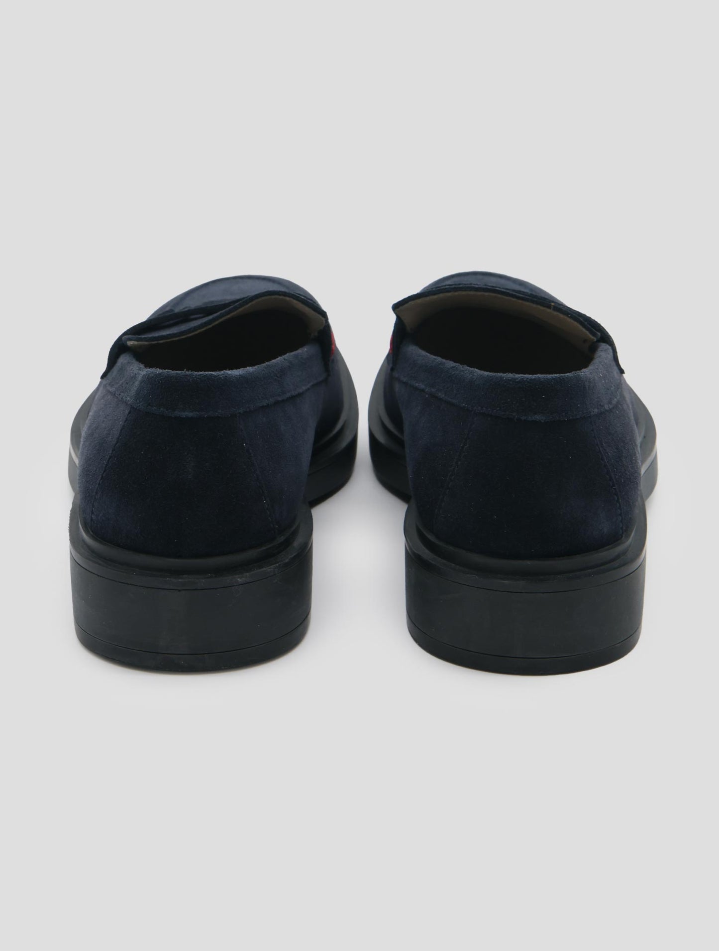 Kiton Blue Leather Suede Loafers