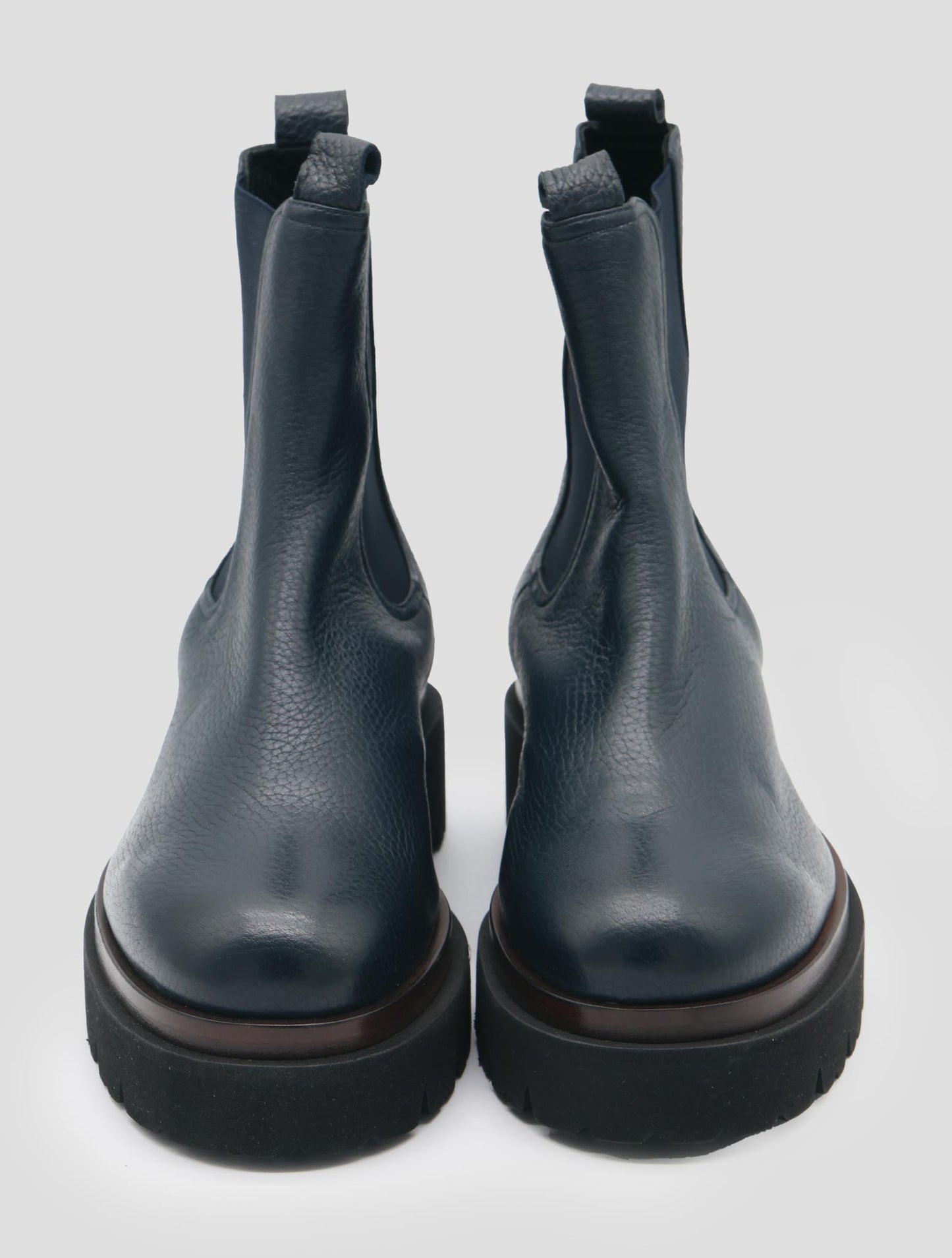 Kiton Blue Leather Deer Long Boots Women