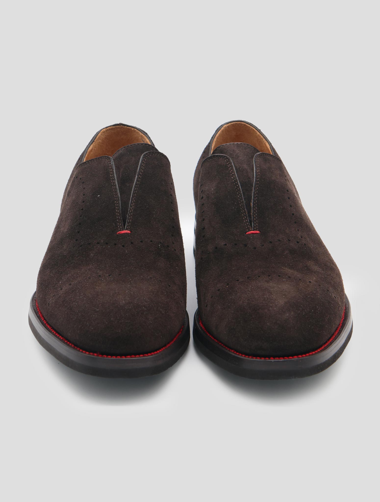 Kiton Brown Leather Suede Dress Shoes