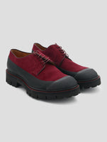 Kiton Burgundy Black Leather Suede Shoes
