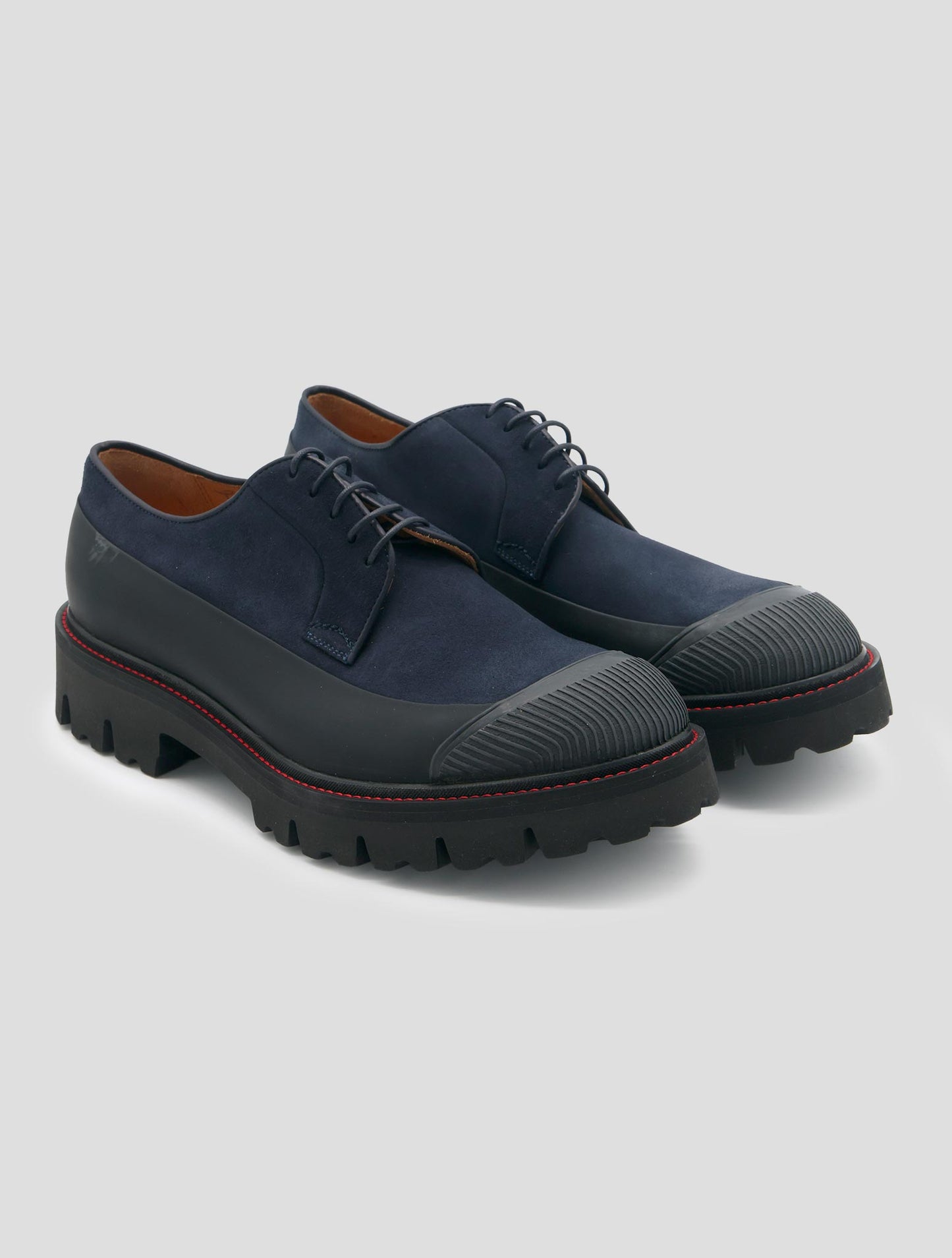 Kiton Blue Black Leather Suede Shoes