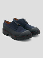 Kiton Blue Black Leather Suede Shoes