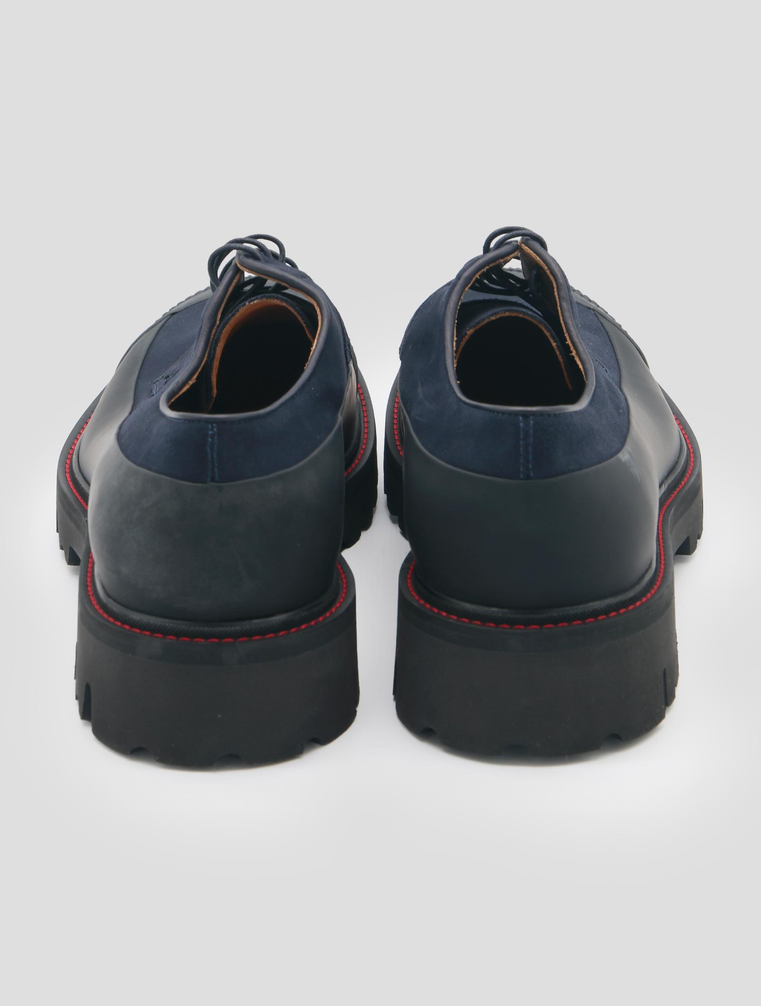 Kiton Blue Black Leather Suede Shoes