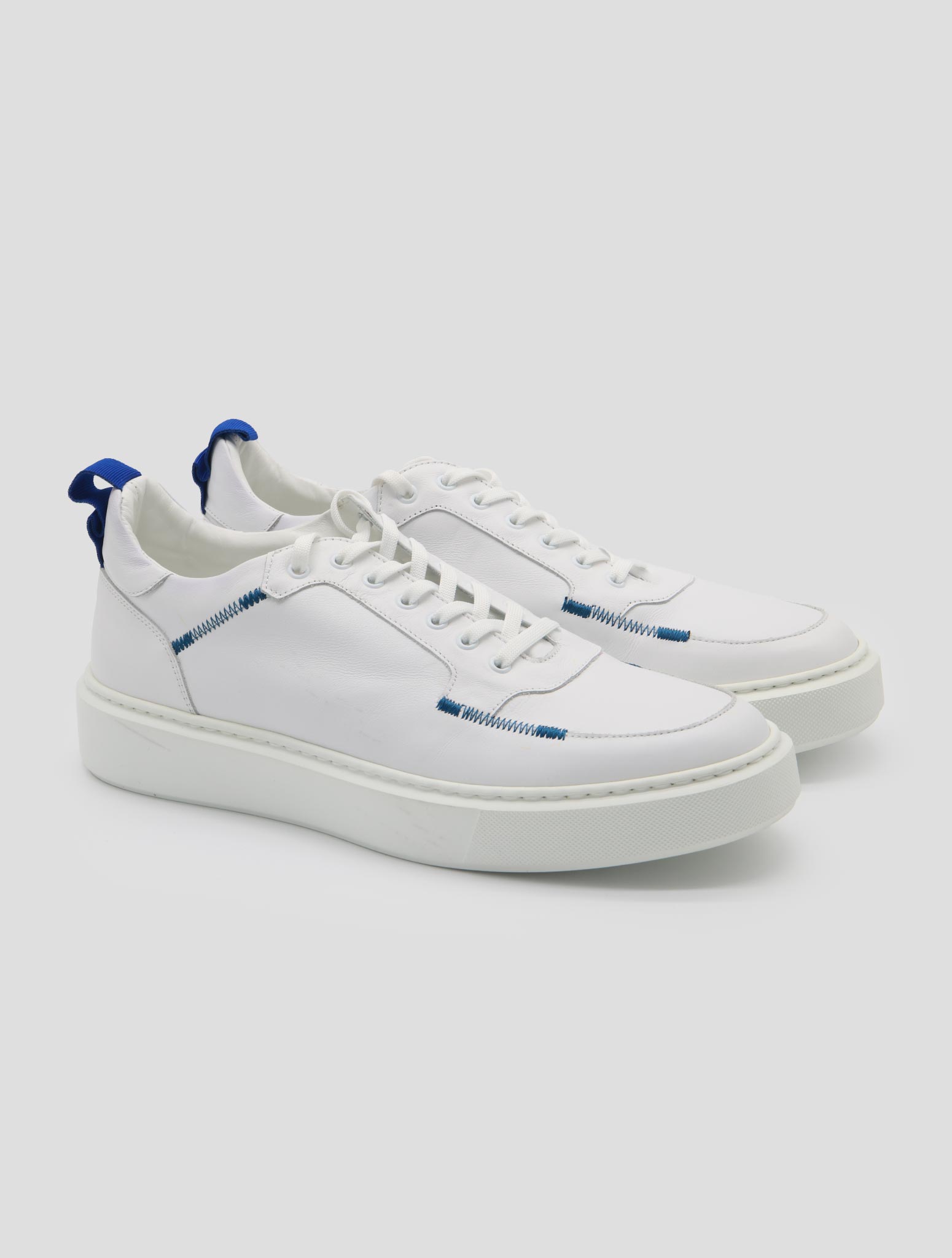 Kiton Knt White Leather Sneakers