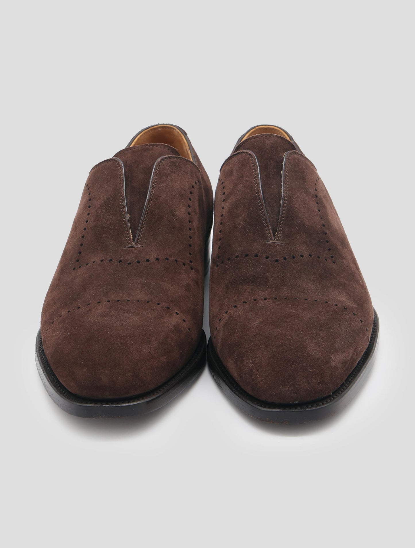 Kiton Brown Leather Suede Derss Shoes