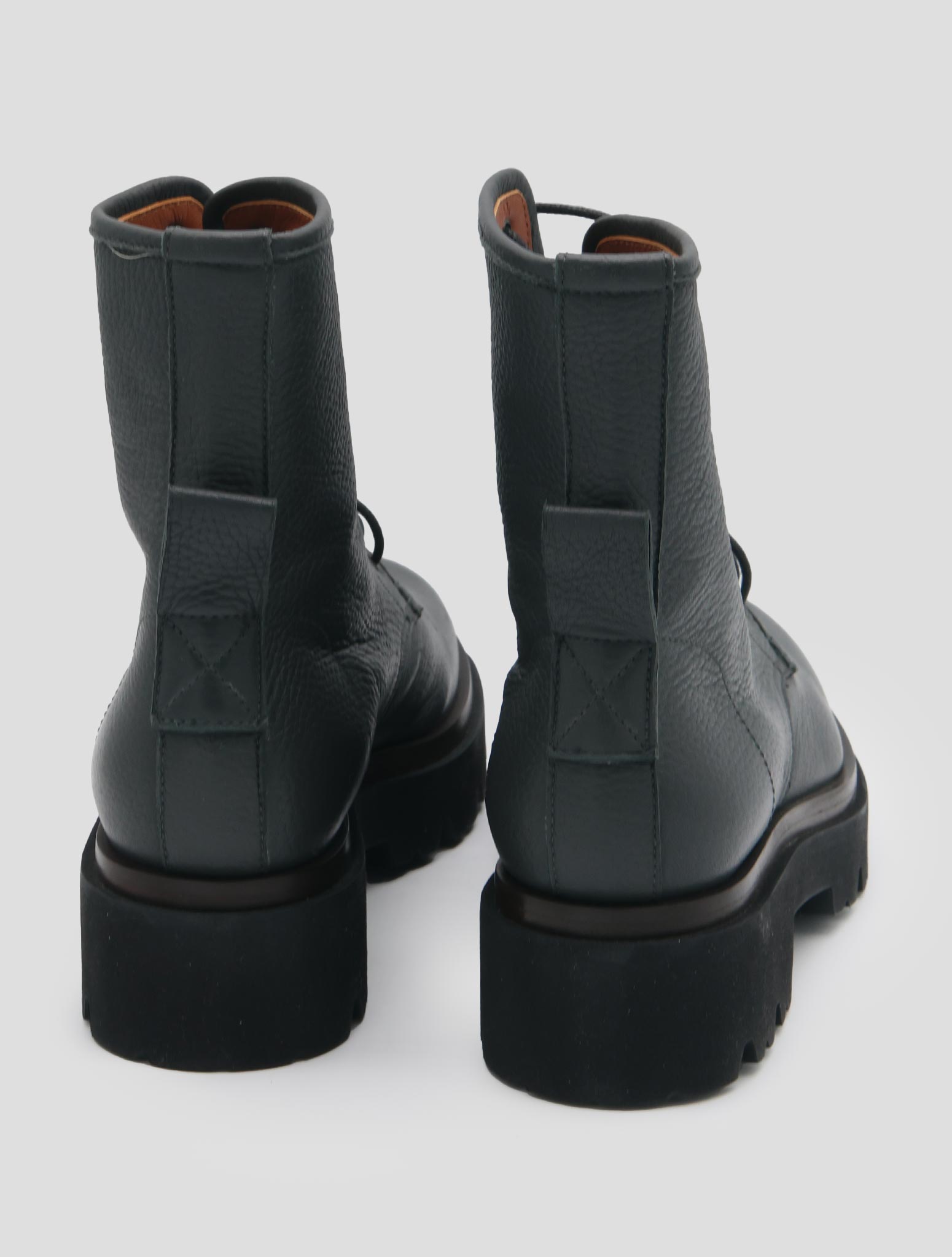 Kiton Gray Leather Deer Long Boots Women