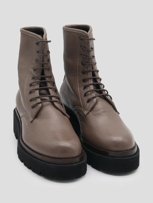 Kiton Taupe Leather Deer Long Boots Women