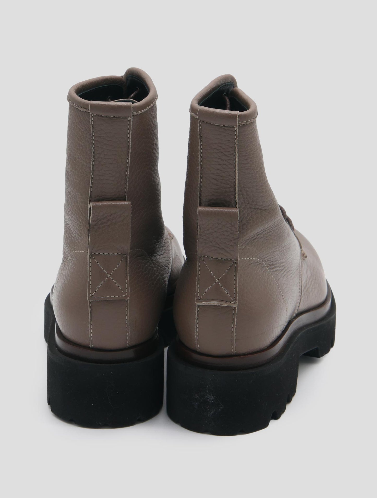 Kiton Taupe Leather Deer Long Boots Women