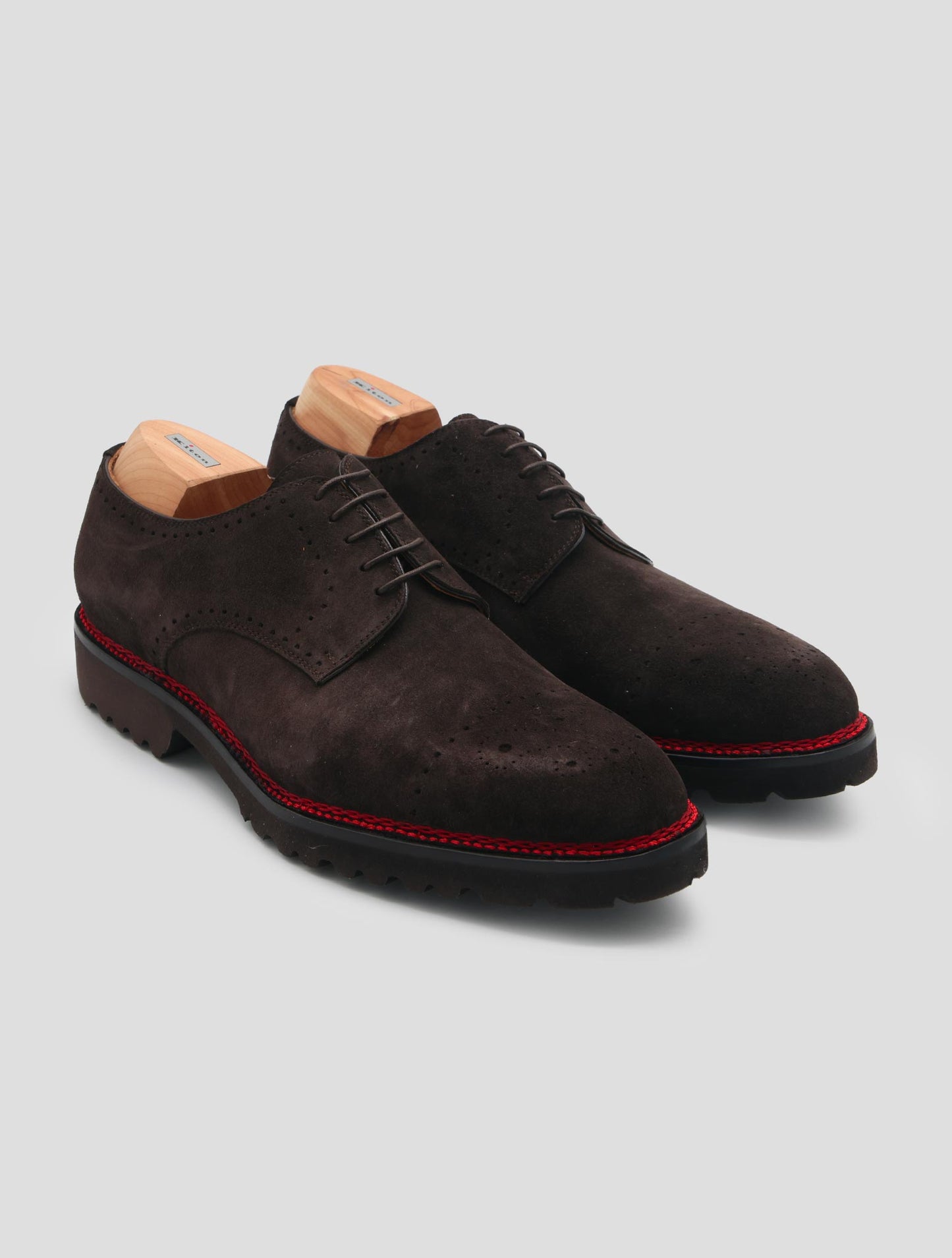 Kiton Brown Leather Suede Dress Shoes