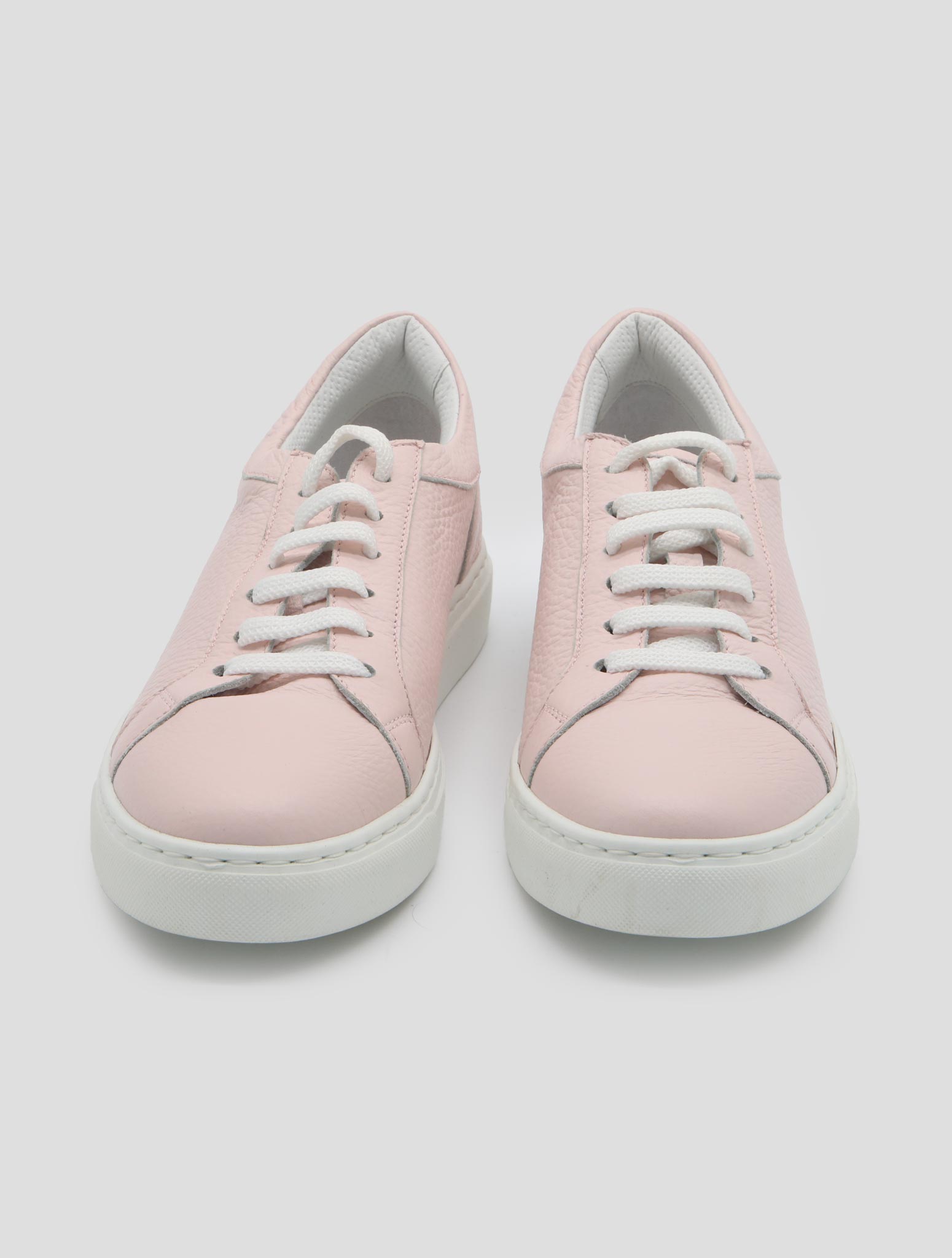Kiton Pink Leather  Sneakers Women