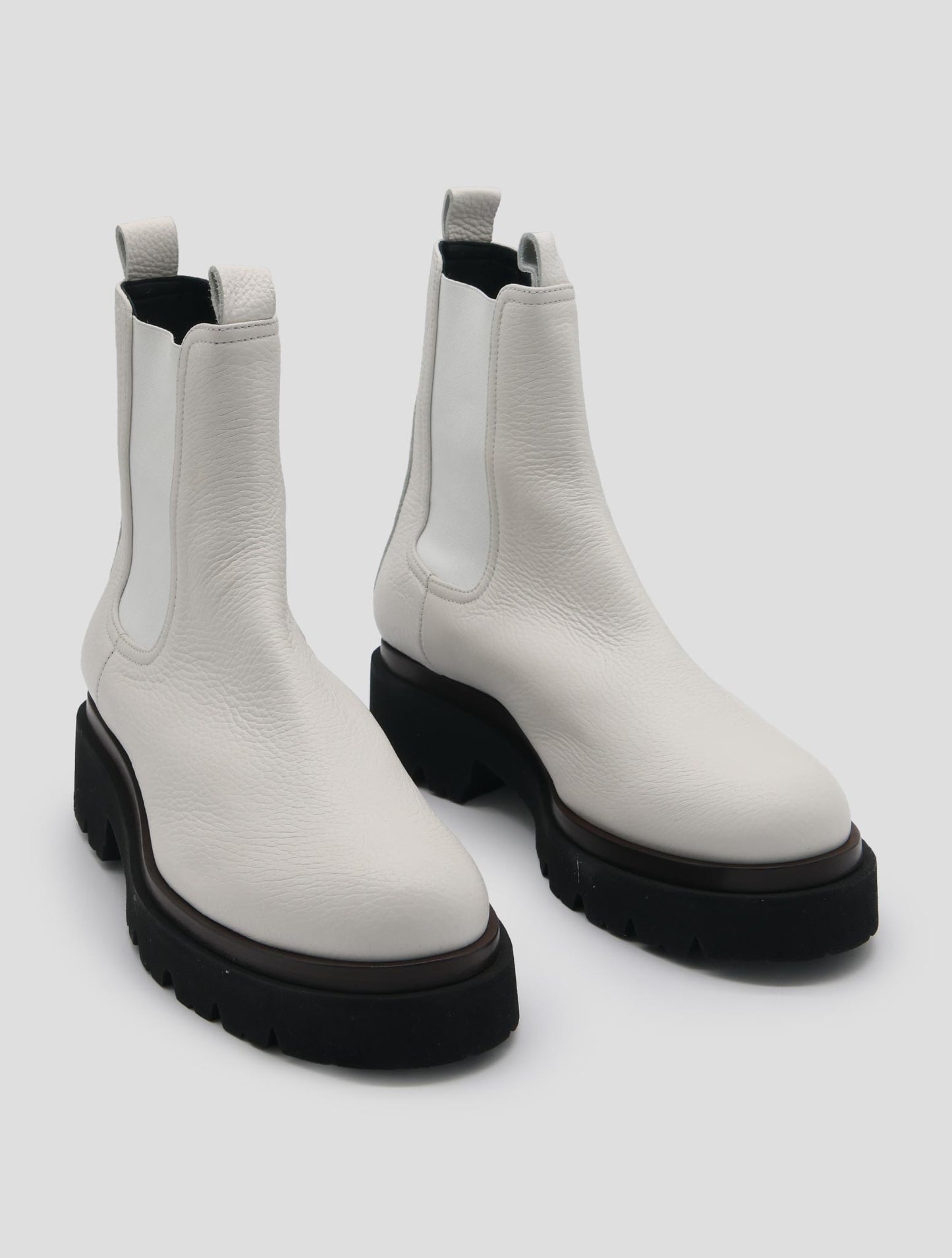 Kiton White Leather Deer  Boots Women