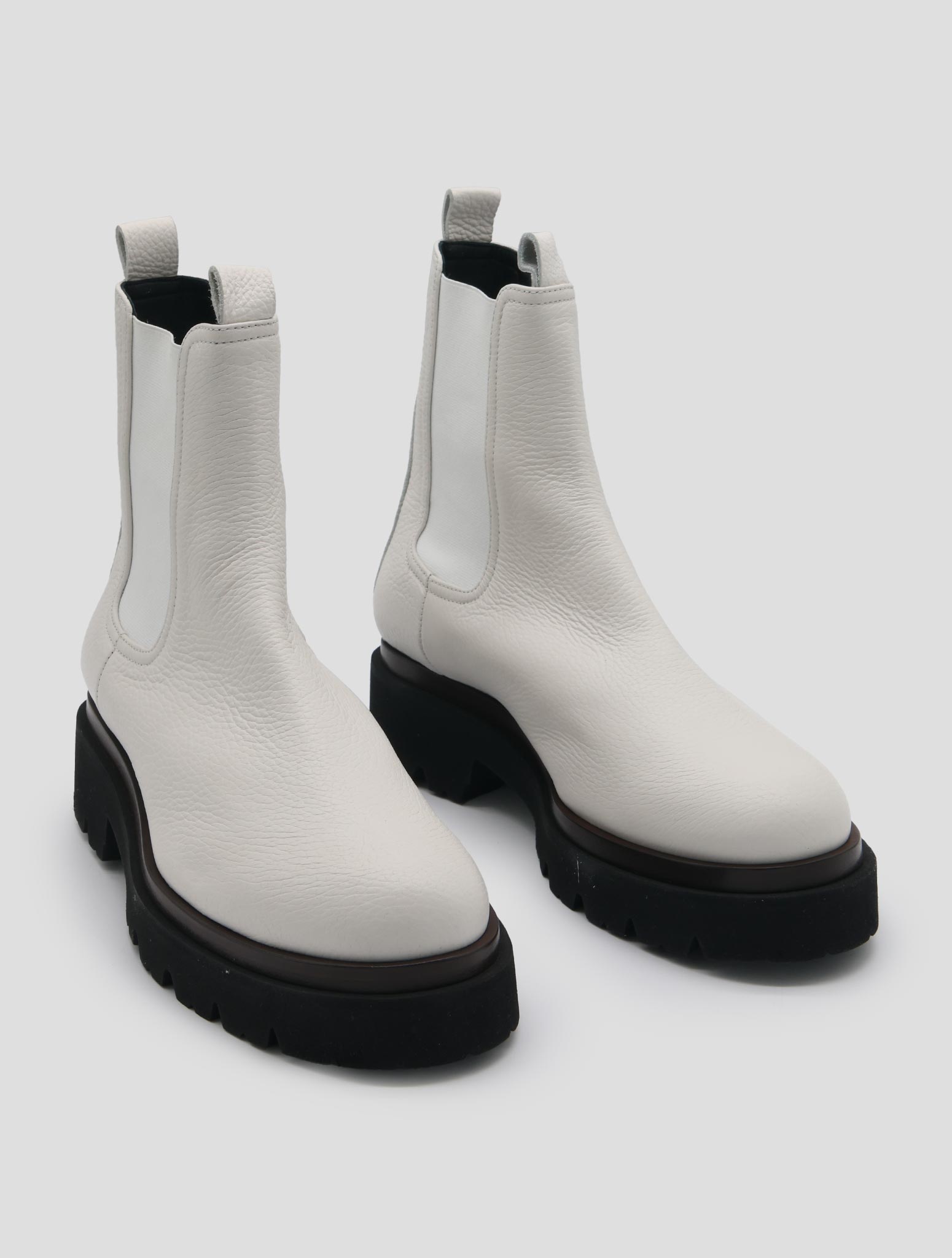 Kiton White Leather Deer  Boots Women