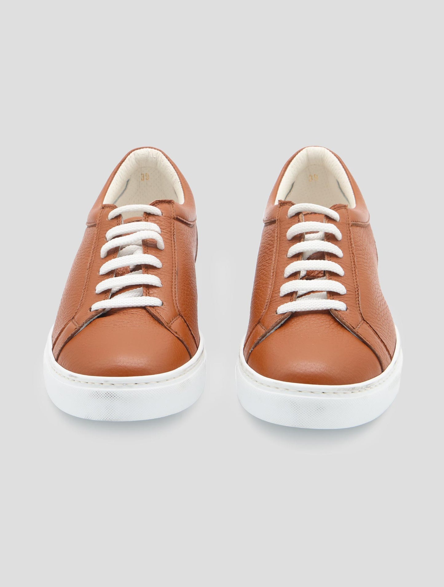 Kiton Brown Leather  Sneakers Women
