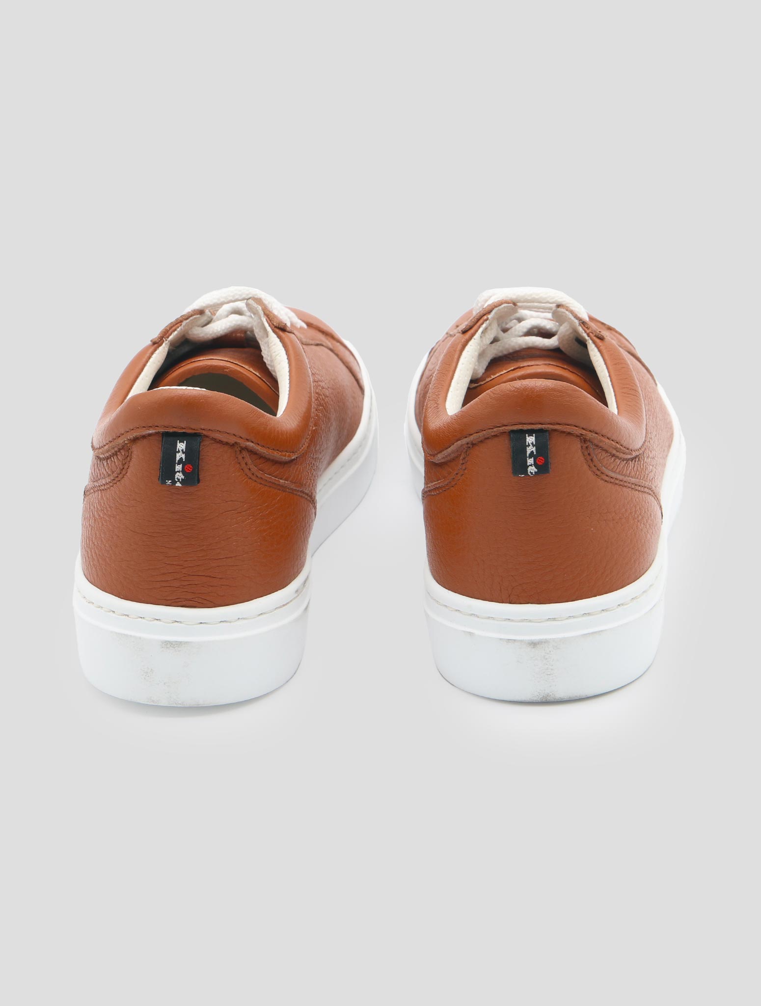 Kiton Brown Leather  Sneakers Women