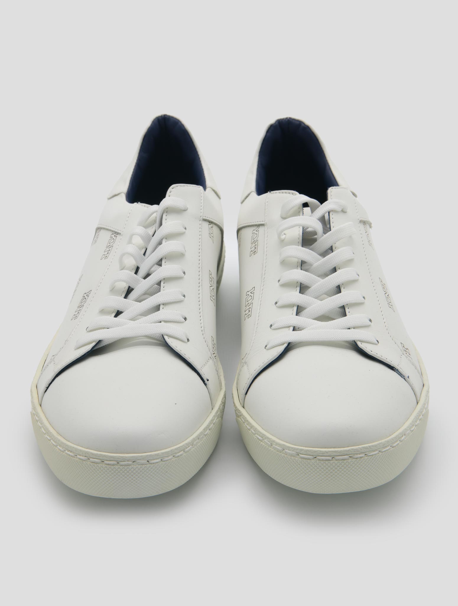 Kiton Knt White Leather Sneakers